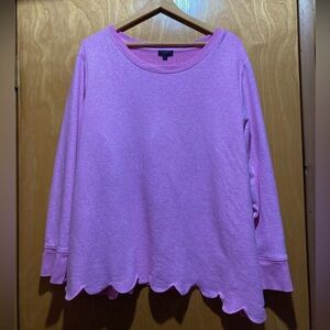 Talbots Scalloped Hem Sweatshirt